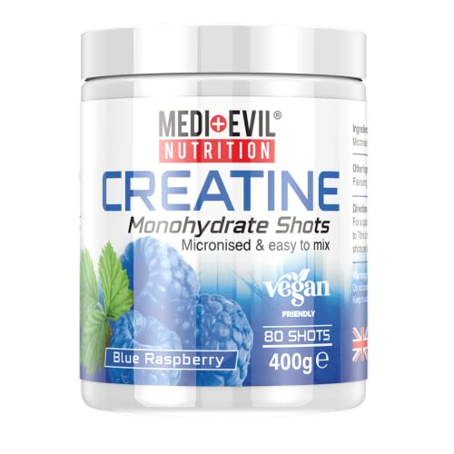 Medi-Evil Nutrition Creatine Monohydrate Shots Powder Form 400G (Blue Raspberry)