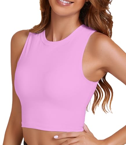 Image of Sports Bras for Women Removable Padded Athletic Yoga Running Crop Tops Sleeveless Gym Workout Tops