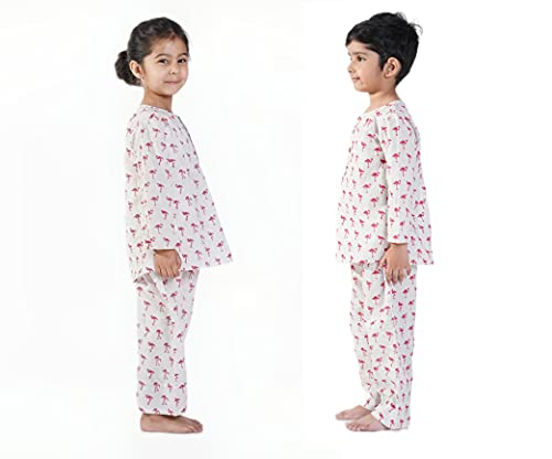 Image of Cotton Unisex Printed Night Suit Dress Set Combo Pack for Girls Boys