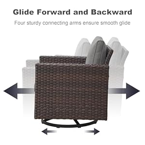 Outdoor Swivel Chair Patio Swivel Chairs Set of 2 Outdoor Swivel Rocker Patio Chair with 360 Degree Swivel Base Patio Wicker Chairs for Patio Porch Backyard Poolside BrownGrey