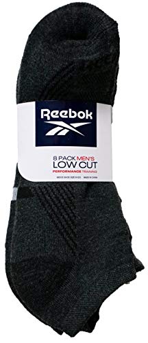 Reebok Men's Low Cut Socks Cushion Performance Training, Grey, 8 Pairs2