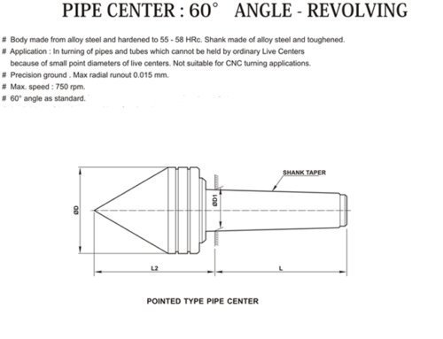 Revolving Live Center Bull Nose Pipe MT2 Morse Taper 2 – Capacity 1” To 2” (25-50mm) For Lathe Hollow Work - View #6
