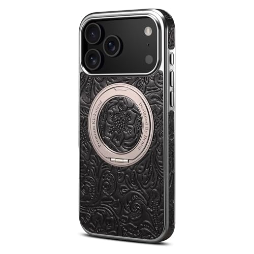 Étui rigide iPhone 17 Pro noir avec support bague pour le bureau
