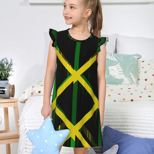 Augenstern Flutter Sleeve Nightgown Pajama Gown Jamaica Splash Watercolor Easy Pull-On Sleepwear Nightdress4