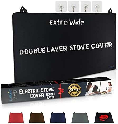 Larsic Hob Foldable Cover Protector for Induction Ceramic Electric Glass Hob Cover Protecting Cooker Top from Scratches Dirt Anti Slip, Waterproof, Gives Extra Work and Storage Space  Grey 61x53 cm