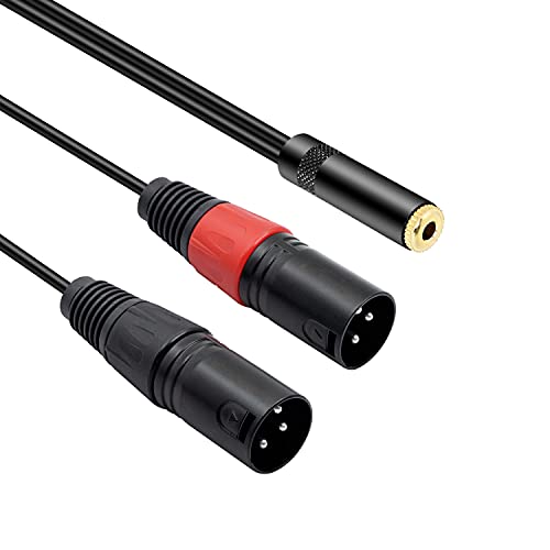 Câble microphone 3.5mm et double XLR mâle MEIRIYFA avec connecteurs blindés durables