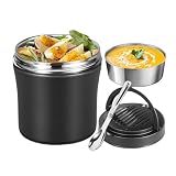 Furtryvl Thermo-Lebensmittelbehälter, 1,2 l, hält Lebensmittel heiß, Lunch-Behälter, Isolierbox, auslaufsichere Edelstahl-Box für Outdoor, Angeln, Büro, Schule, Picknick, Reisen, Camping, Snack