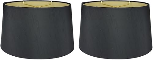 Miniatura 8 de Royal Designs, Inc. Pantalla de lámpara ovalada poco profunda, HB-611-10LNWH, lino blanco, (8.5 x 5.5) x (10 x 6.5) x 5.5