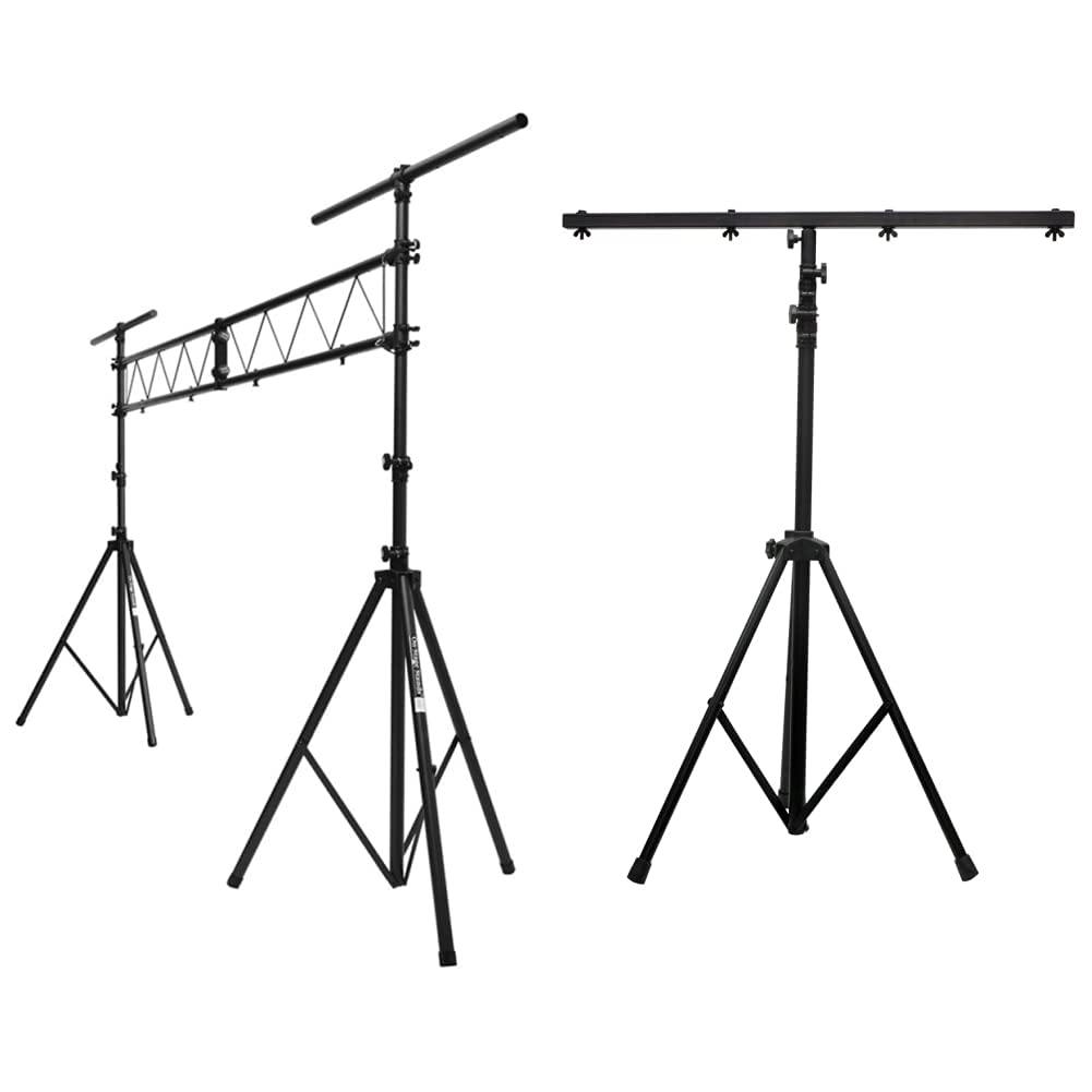 On-Stage LS7730 Lighting Stand with Truss & ADJ Products LTS-6, Par Can Tripod, Affordable Metal Stand with Crossbar