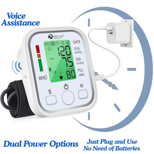 Image of Automatic Blood Pressure Monitor for Home Use | Digital BP Machine | Voice function | Upper Arm Blood Pressure & Pulse Monitor | One-Touch Operation | Accurate BP Checking Machine (DBPM-03)