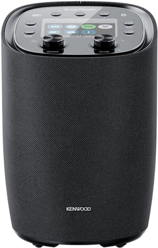 Kenwood CR-ST500S-B - Design Smart-Radio mit 4 TFT-Farbdisplay, WiFi Internetradio, DAB+, UKW, Spotify (HiFi), Deezer, Bluetooth, 30 W RMS Stereo, Integ. Subwoofer, Fernbedienung, OKTIV, Schwarz