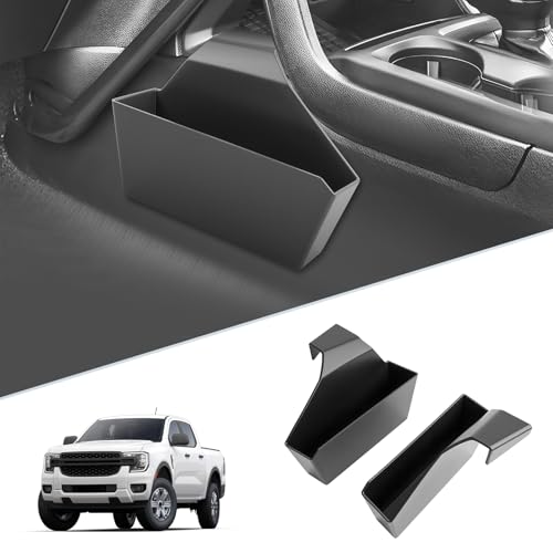 SKTU Upgrade 2PCS for 2024 2025 2026 Ford Ranger Center Console Organizer for 2024-2026 Ford Ranger (XL/XLT/Lariat/Raptor) Central Console Hanging Storage Box Ford Ranger 2024 2025 2026 Accessories