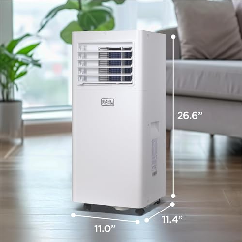 BLACK+DECKER Portable Air Conditioner, 8,500 BTU (5,100 BTU SACC) for Rooms Up To 350 Sq. Ft., Portable AC with Full Function Remote Control & Window Kit, BPACT05SM, White - Image 5