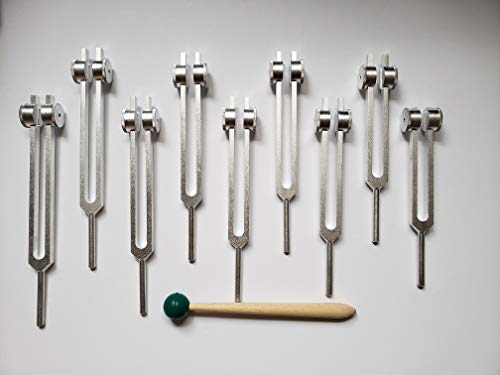 Yantra Sacred Solfeggio Weighted Set of 9 DNA Repair with Velvet Pouch and Mallet