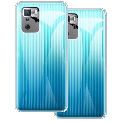 UOGNADGD 2�� TPU�P�[�X Xiaomi Poco X3 GT �Ƃ̌݊������� �X�}�z�J�o�[ - �ϏՌ��t���L�V�u���ی�A�N�Z�T���[ �����J�b�g���H (�N���A+�N���A)