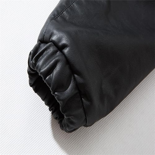 Manteau à capuche décontracté en polyuréthane avec fermeture éclair robuste noir