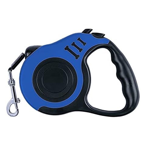 Shmiay.ML Retractable Dog Leash, Pet Walking Leash With Anti-slip Handle, Tangle Free Reflective Strong Nylon Tape, for Small Pet up to 55lb (L, Blue) Cover