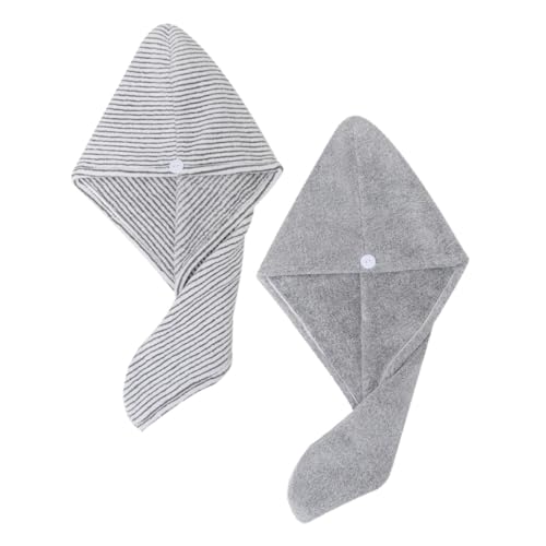 Alipis 2 pièces Bonnet de Bambou Antibactérien Serviette Absorbante Épaisse à Séchage Rapide pour Cheveux Accessoires Salle de Bain Femme Confort et Durabilité Au Quotidien