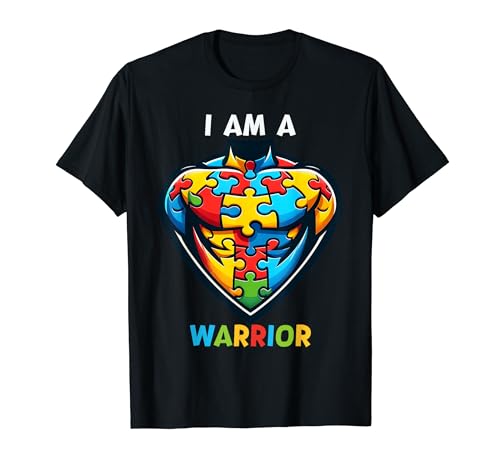 Bambini Superhero I Am A Warrior Toddler Boys Autism Awareness Maglietta