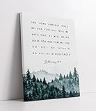 LiTiu Bible Verse Christian Quotes Deuteronomy 31:8 The Lord Himself Goes Before You And Will Be With You Framed Wall Art Canvas Prints Decor,11''x 14'',Artwork Inspirational Gifts Christian Decorations For Home Bedroom Church