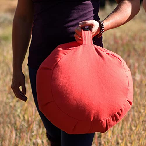 Hugger Mugger Zafu Meditation Cushion - Olive - Support in Cross-Legged Sitting, Buckwheat filled, Durable Fabric, Convenient Handle, Handmade in USA by Hugger Mugger - Image 9