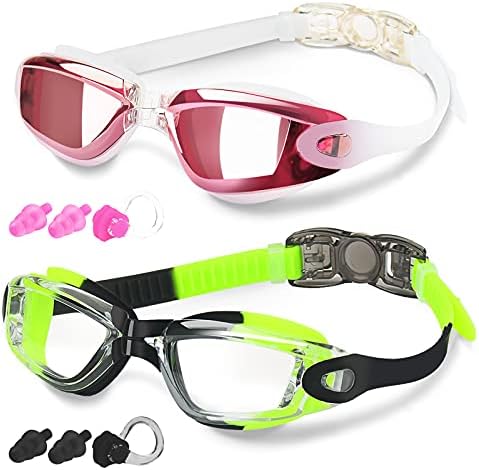 COOLOO Swimming Goggles, Pack of 2, Swim Goggles for Adult Men Women Youth Kids Children, with Anti-Fog, Waterproof, Protection Lenses