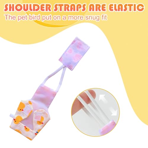 6 Stück Vogelwindeln, Papageienwindel, Fluganzug, Wiederverwendbare Kleidung für Nymphensittiche mit elastischem Rückenseil, wasserdichte Innenschicht, waschbare Windel für Wellensittiche, Mini-Aras