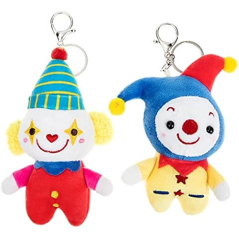 LUOZZY 2 Pcs Stuffed Doll Keychain Pendant Plush Clown Keychain for Backpack Bags Cover