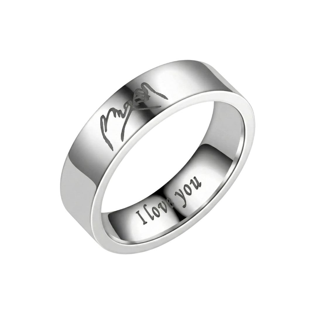 the men thing PROMISE RING - Steel - Pure Stainless Steel Men’s Steel-Plated Ring (Size : 26)-picture-36