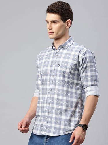 Image of Majestic Man Men Box Checkered Slim Fit Cotton Casual Shirt