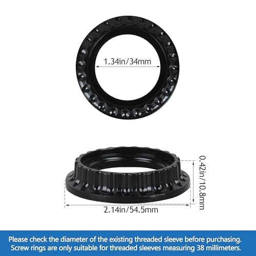 Image of Lamp Holder Sunshade Ring, E26 /E27 Threaded Lampshade Fixing Ring Suitable for Lampshade /Lamp Holder Black 5-Piece Set
