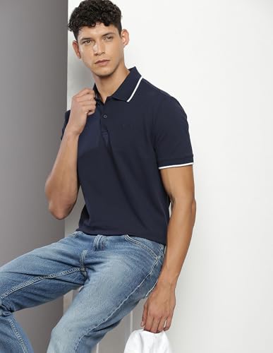 Image of Calvin Klein Men's Liquid Touch Polo Stripe with UV Protection