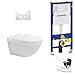 Produktbild Geberit Duofix Vorwandelement Drückerplatte Delta 50 mit Duravit Starck 3 Wand-WC Rimless, spülrandlos mit Beschichtung, Komplett-Set