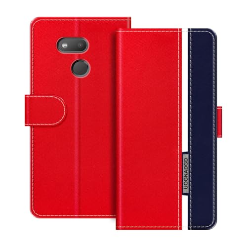 UOGNADGD Funda de Cuero Compatible con HTC Exodus 1S Carcasa Tipo Billetera con Cierre magnético Soporte y Ranuras para Tarjetas protección contra Golpes (Rojo)