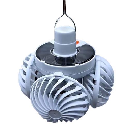 Genérico Linternas De Camping Con Ventilador - Lámparas LED Solares y Ventiladores Portátiles Para Acampar - Luz LED Plegable Y Portátil Para Interiores, Jardines Y Tiendas De Campaña