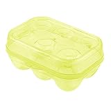 YOHA Clear Egg Storage Box Delicate 6 Girds Egg Dispenser Holder Case Refrigerator Crisper Camping Picnic Travel Portable Egg Carriage Yellow-6