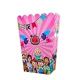 Cartoon Party Popcorn Boxes,12PC Cartoon Candy Box for Birthday Party Supplies Decorations (Pink)