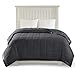 Madison Park Windom Down Alternative Blanket, Premium 3M Scotchgard Moisture Wicking Treatment, Lightweight and Soft Bed Cover For All Season, Satin Trim, Charcoal King