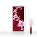 Produktbild Türtapete selbstklebend 100x211 cm PREMIUM PLUS Tür Fototapete Türposter Türpanel Foto Tapete Bild - RED FLOWER ORNAMENTS - Ornamente Blumen Orchidee Rot Blumenranke - no. 040