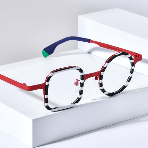 Image of FONEX Acetate Titanium Glasses Frame Women Round Eyeglasses Vintage Eyewear F85816