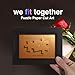 IGREAN We fit together Puzzle Paper Cut Art, Bronze Gift for 8th Anniversary, him or her, DIY the Name and Date on Jigsaw, Christmas Valentines Day Gift from Wife