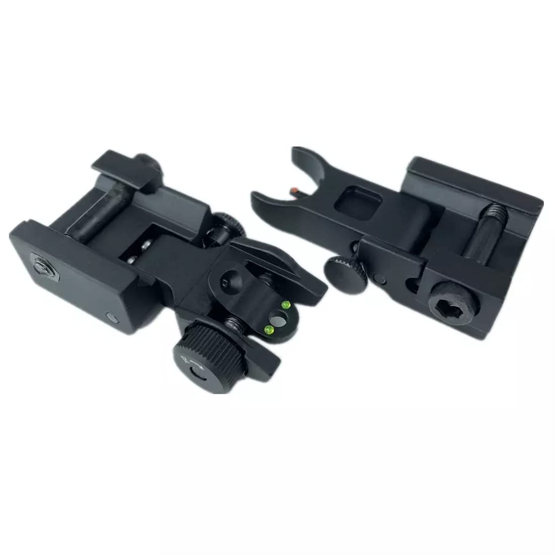 Viseur de Fer Avant arrière AR15 en Aluminium Tactique avec Vue de Fibre Optique AR15 Rouge Vert