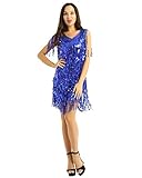iEFiEL Women's Gowns V Neck Sparkling Sequin Tassels Rhythm Ballroom Salsa Samba Rumba Tango Latin...