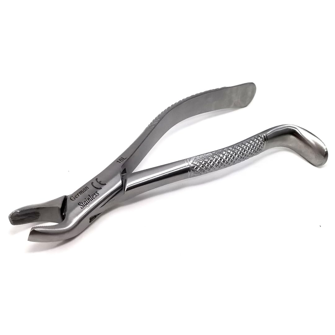 IMEDS Dental Extracting Forceps #18L with Serrated Beaks Upper Lower Left Molar Tooth Extraction German Stainless Steel Professional Tools for Dentist Student Training