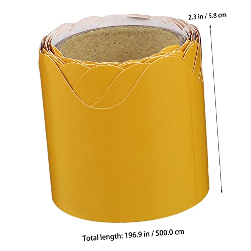 HONMEET Borda De Papel Decorativo Recortado Enrolado Quadro De Avisos Amarelo Borda Papel De Quadro