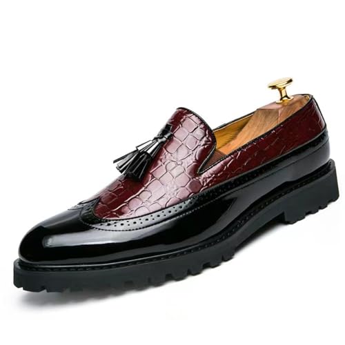 Men's Dress Shoes Oxfords Slip On Shoes Men's Pointed Toe Formal Dress Shoes Lace Up Stylish Business Shoes Non-Slip Office Wedding Casual Leather Shoes