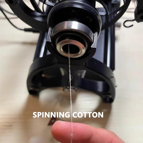 Elektryczne koło spinningowe do spinningu światłowodowego DIY Studio - Bezstopniowa prędkość 12V Mini spinningowa wełna koła z 3 małymi szpulami, 800RPM / min - maszyny do nawijania przędzy, czarny