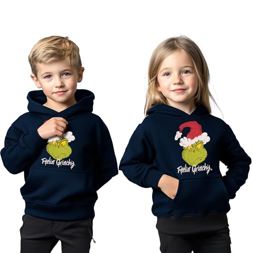United Labels Der Grinch Hoodie für Kinder, Dunkelblau, Feelin...