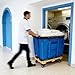 biosplot 8 Bushel Commercial Laundry Cart with Wheels, 283L Blue Vinyl Basket Bulk Truck, Heavy Duty Rolling Laundry Basket Organizer, Industrial Hamper, 34