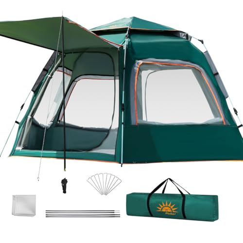 Barraca de Camping Automática 6-8 Pessoas, Impermeável com Mosquiteiro e Coberta UV Dobrável